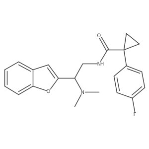 N-(2-(benzofuran-2-yl)-2-(dimethylamino)ethyl)-1-(4-fluorophenyl)cyclopropanecarboxamide结构式
