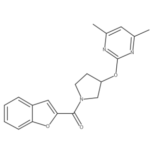 Benzofuran-2-yl(3-((4,6-dimethylpyrimidin-2-yl)oxy)pyrrolidin-1-yl)methanone Structure