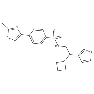 N-(2-(azetidin-1-yl)-2-(thiophen-3-yl)ethyl)-4-(2-methyloxazol-4-yl)benzenesulfonamide结构式