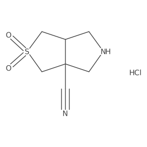(3Ar,6aS)-2,2-dioxo-1,3,4,5,6,6a-hexahydrothieno[3,4-c]pyrrole-3a-carbonitrile;hydrochloride结构式