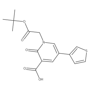 1-[2-(Tert-butoxy)-2-oxoethyl]-2-oxo-5-(thiophen-3-yl)-1,2-dihydropyridine-3-carboxylic acid结构式