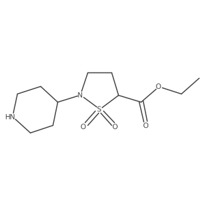 Ethyl 1,1-dioxo-2-(piperidin-4-yl)-1lambda6,2-thiazolidine-5-carboxylate结构式