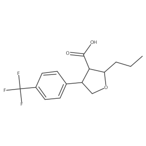 2-Propyl-4-[4-(trifluoromethyl)phenyl]oxolane-3-carboxylic acid结构式