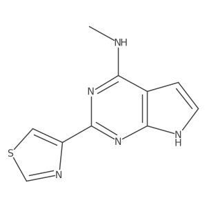 N-methyl-2-(1,3-thiazol-4-yl)-7H-pyrrolo[2,3-d]pyrimidin-4-amine结构式