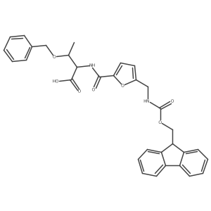 (2S,3R)-3-(benzyloxy)-2-({5-[({[(9H-fluoren-9-yl)methoxy]carbonyl}amino)methyl]furan-2-yl}formamido)butanoic acid结构式