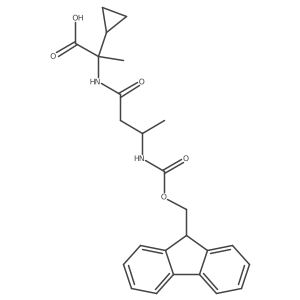 2-cyclopropyl-2-[(3S)-3-({[(9H-fluoren-9-yl)methoxy]carbonyl}amino)butanamido]propanoic acid结构式