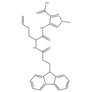 4-[2-({[(9H-fluoren-9-yl)methoxy]carbonyl}amino)hex-5-enamido]-1-methyl-1H-pyrazole-3-carboxylic acid结构式