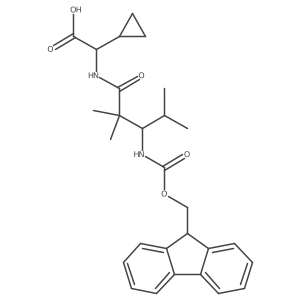 2-cyclopropyl-2-[3-({[(9H-fluoren-9-yl)methoxy]carbonyl}amino)-2,2,4-trimethylpentanamido]acetic acid结构式