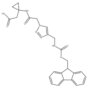 2-[1-(2-{4-[({[(9H-fluoren-9-yl)methoxy]carbonyl}amino)methyl]-1H-1,2,3-triazol-1-yl}acetamido)cyclopropyl]acetic acid结构式