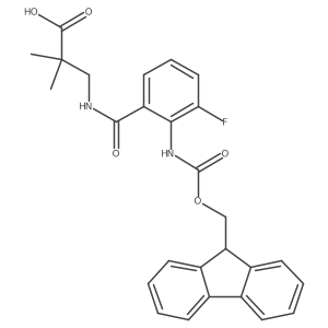 3-{[2-({[(9H-fluoren-9-yl)methoxy]carbonyl}amino)-3-fluorophenyl]formamido}-2,2-dimethylpropanoic acid结构式