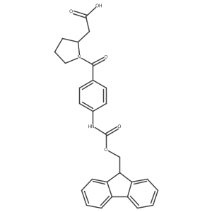 2-{1-[4-({[(9H-fluoren-9-yl)methoxy]carbonyl}amino)benzoyl]pyrrolidin-2-yl}acetic acid Structure