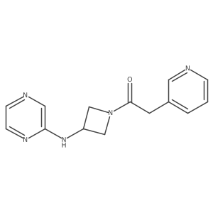 1-(3-(Pyrazin-2-ylamino)azetidin-1-yl)-2-(pyridin-3-yl)ethan-1-one结构式