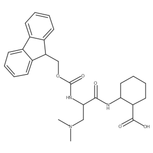 (1RS,2SR)-2-[(2S)-3-(dimethylamino)-2-({[(9H-fluoren-9-yl)methoxy]carbonyl}amino)propanamido]cyclohexane-1-carboxylic acid Structure
