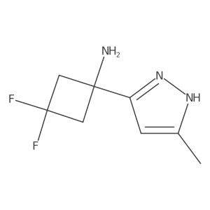 3,3-difluoro-1-(5-methyl-1H-pyrazol-3-yl)cyclobutan-1-amine结构式
