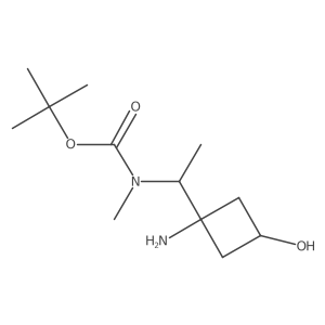 tert-butyl N-[1-(1-amino-3-hydroxycyclobutyl)ethyl]-N-methylcarbamate结构式