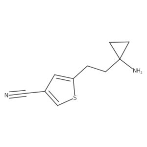 5-[2-(1-Aminocyclopropyl)ethyl]thiophene-3-carbonitrile结构式