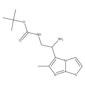 tert-butyl N-(2-amino-2-{6-methylimidazo[2,1-b][1,3]thiazol-5-yl}ethyl)carbamate结构式