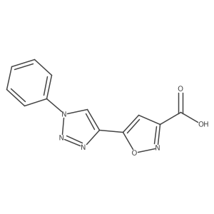 5-(1-phenyl-1H-1,2,3-triazol-4-yl)-1,2-oxazole-3-carboxylic acid结构式