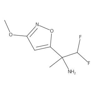 1,1-Difluoro-2-(3-methoxy-1,2-oxazol-5-yl)propan-2-amine结构式