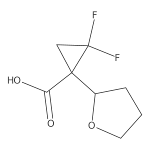 2,2-Difluoro-1-(oxolan-2-yl)cyclopropane-1-carboxylic acid Structure
