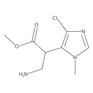 methyl 3-amino-2-(4-chloro-1-methyl-1H-imidazol-5-yl)propanoate结构式