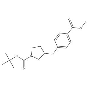 tert-butyl (3R)-3-(4-methoxycarbonylphenoxy)pyrrolidine-1-carboxylate结构式