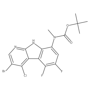 tert-Butyl (3-bromo-4-chloro-5,6-difluoro-9H-pyrido[2,3-b]indol-8-yl)(methyl)carbamate结构式