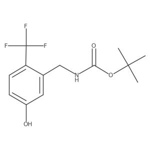 tert-butyl N-{[5-hydroxy-2-(trifluoromethyl)phenyl]methyl}carbamate结构式