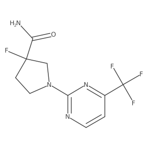 3-Fluoro-1-[4-(trifluoromethyl)pyrimidin-2-yl]pyrrolidine-3-carboxamide结构式