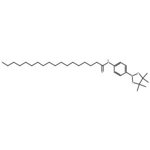 N-[4-(tetramethyl-1,3,2-dioxaborolan-2-yl)phenyl]octadecanamide结构式