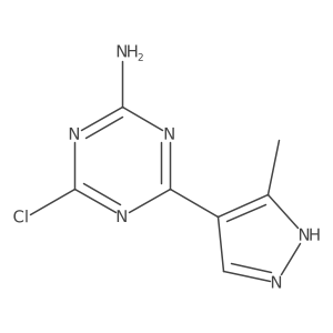 4-chloro-6-(5-methyl-1H-pyrazol-4-yl)-1,3,5-triazin-2-amine结构式