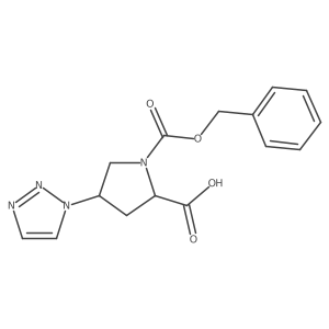 (2S,4S)-1-[(benzyloxy)carbonyl]-4-(1H-1,2,3-triazol-1-yl)pyrrolidine-2-carboxylic acid结构式