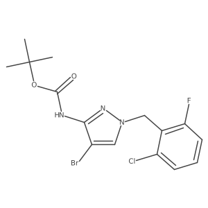 tert-butyl N-{4-bromo-1-[(2-chloro-6-fluorophenyl)methyl]-1H-pyrazol-3-yl}carbamate Structure