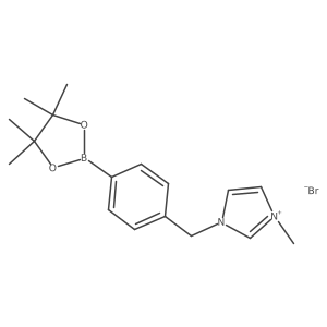 3-Methyl-1-(4-(4,4,5,5-tetramethyl-1,3,2-dioxaborolan-2-yl)benzyl)-1H-imidazol-3-ium bromide Structure