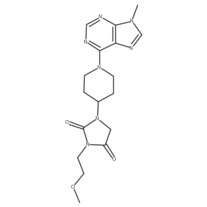 3-(2-methoxyethyl)-1-[1-(9-methyl-9H-purin-6-yl)piperidin-4-yl]imidazolidine-2,4-dione Structure