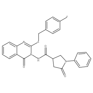 N-(2-{[(4-fluorophenyl)methyl]sulfanyl}-4-oxo-3,4-dihydroquinazolin-3-yl)-5-oxo-1-phenylpyrrolidine-3-carboxamide Structure