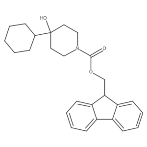(9H-fluoren-9-yl)methyl 4-cyclohexyl-4-hydroxypiperidine-1-carboxylate结构式