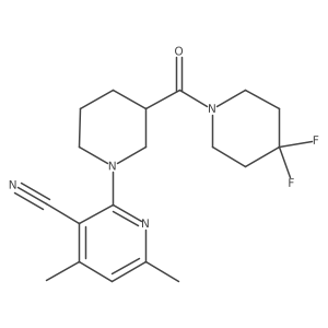 2-[3-(4,4-Difluoropiperidine-1-carbonyl)piperidin-1-yl]-4,6-dimethylpyridine-3-carbonitrile Structure
