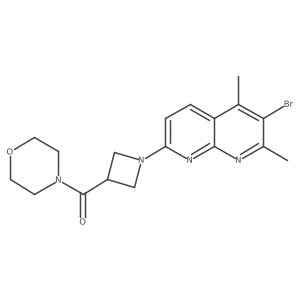 3-Bromo-2,4-dimethyl-7-[3-(morpholine-4-carbonyl)azetidin-1-yl]-1,8-naphthyridine Structure