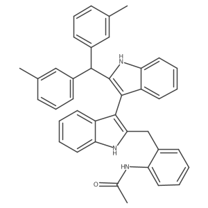 N-(2-((2'-(Di-m-tolylmethyl)-1H,1'H-[3,3'-biindol]-2-yl)methyl)phenyl)acetamide结构式