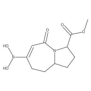 (3-Methoxycarbonyl-5-oxo-1,2,3,8,9,9a-hexahydropyrrolo[1,2-a]azepin-7-yl)boronic acid结构式