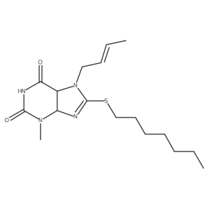 7-[(E)-but-2-enyl]-8-heptylsulfanyl-3-methyl-4,5-dihydropurine-2,6-dione Structure
