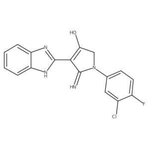 5-amino-4-(1H-benzimidazol-2-yl)-1-(3-chloro-4-fluorophenyl)-1,2-dihydro-3H-pyrrol-3-one结构式
