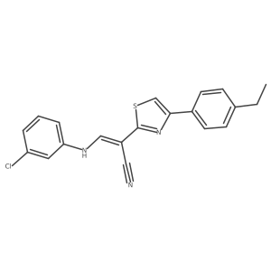 (Z)-3-((3-chlorophenyl)amino)-2-(4-(4-ethylphenyl)thiazol-2-yl)acrylonitrile结构式
