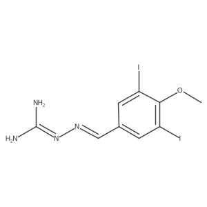 (2E)-2-(3,5-diiodo-4-methoxybenzylidene)hydrazinecarboximidamide Structure