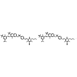 Chromate(5-), bis[6-[[[4-[(1-butyl-5-cyano-1,6-dihydro-2-hydroxy-4-methyl-6-oxo-3-pyridinyl)azo]phenyl]sulfonyl]amino]-4-hydroxy-3-[(2-hydroxy-5-nitro-3-sulfophenyl)azo]-2-naphthalenesulfonato(4-)]-结构式