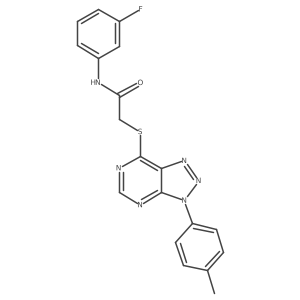 N-(3-fluorophenyl)-2-((3-(p-tolyl)-3H-[1,2,3]triazolo[4,5-d]pyrimidin-7-yl)thio)acetamide结构式
