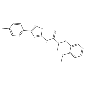2-(2-methoxyphenoxy)-N-[3-(4-methylphenyl)-1,2-oxazol-5-yl]propanamide结构式