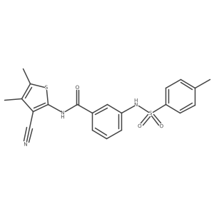 N-(3-cyano-4,5-dimethylthiophen-2-yl)-3-(4-methylphenylsulfonamido)benzamide结构式