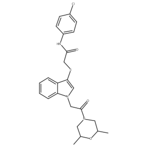 N-(4-chlorophenyl)-2-((1-(2-(2,6-dimethylmorpholino)-2-oxoethyl)-1H-indol-3-yl)thio)acetamide Structure
